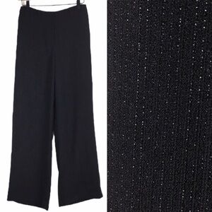 NEW YORK & COMPANY Pinstripe Trousers Wide Leg Pants Straight Metallic Size 4